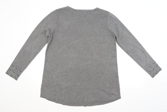 Womens UK Size M ZUPPE Grey Pullover Jumper
