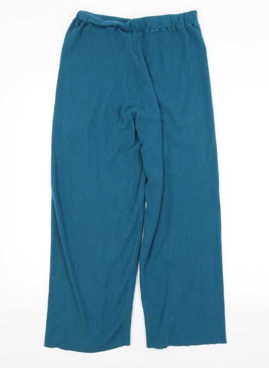 Womens UK Size 12 PRETTYLITTLETHING Regular Fit Sweatpants Blue Trousers
