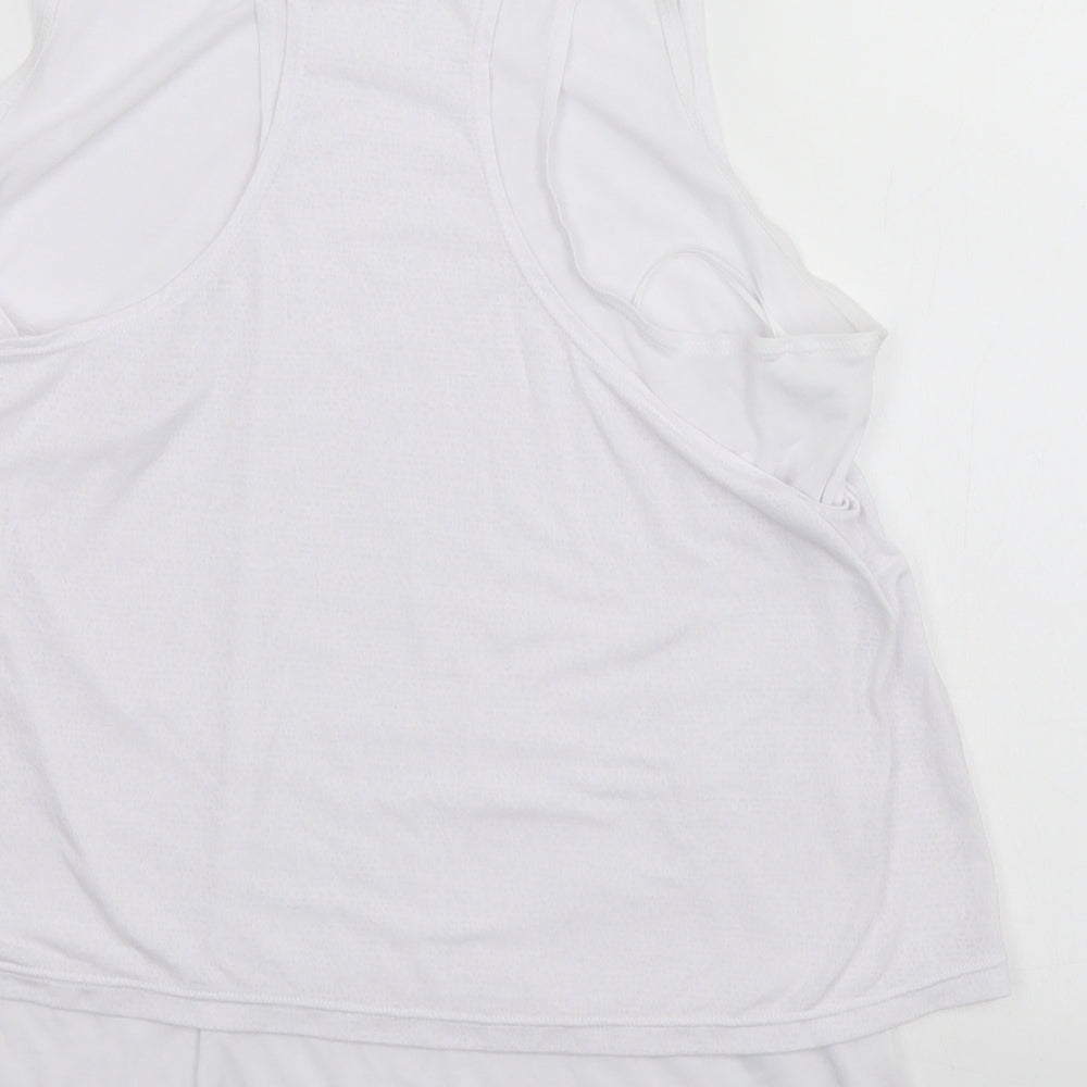 Active Womens White Basic Tank Size 16