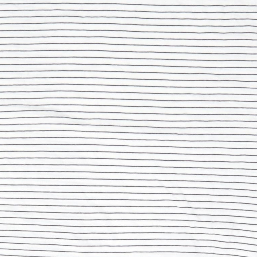 New Look Womens White Striped Basic T-Shirt Size 8