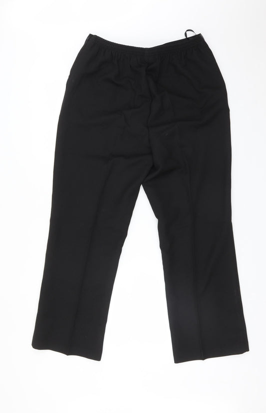 Womens UK Size 16 Damart Regular Fit Black Trousers