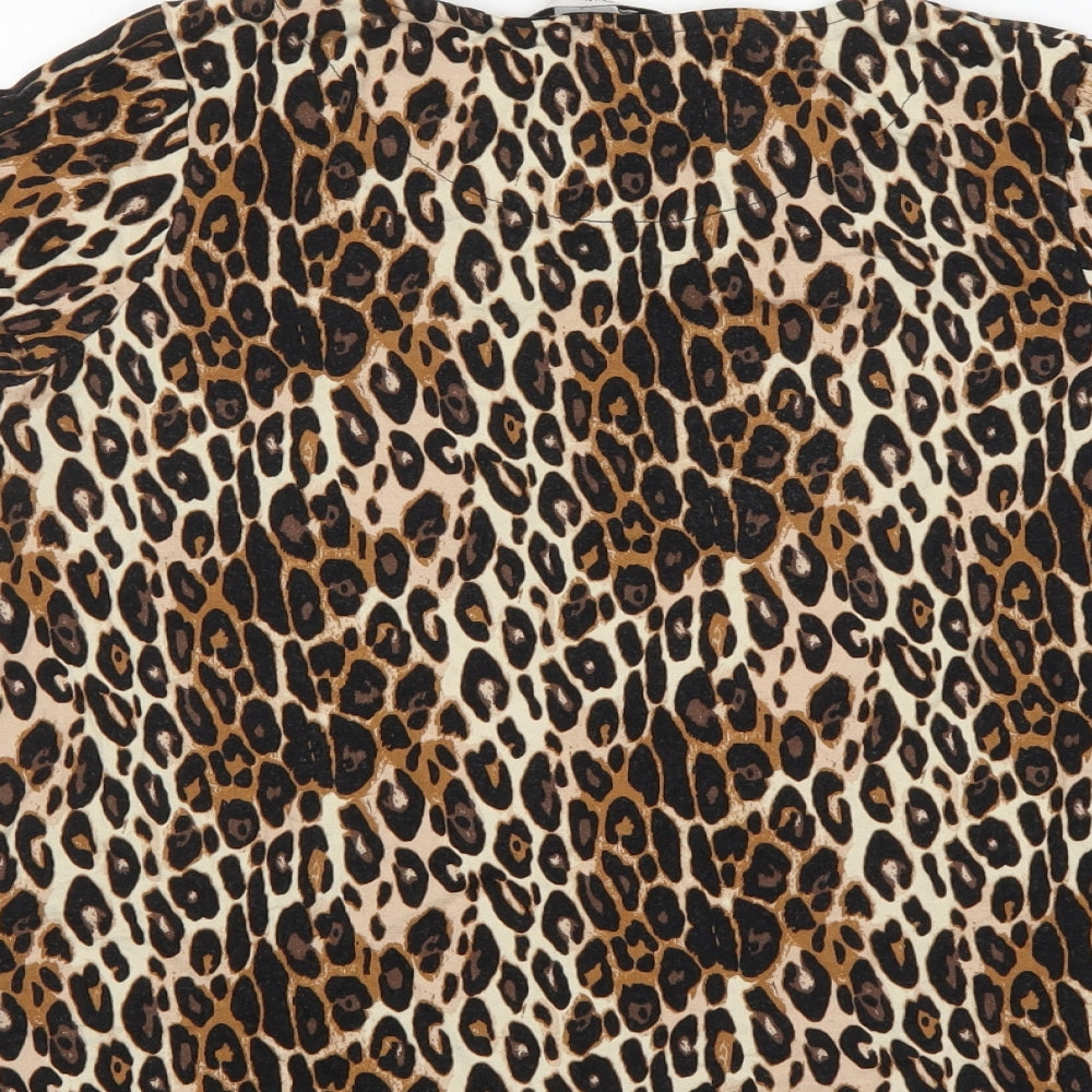TU Womens Multicoloured Animal Print Basic Blouse Size 8