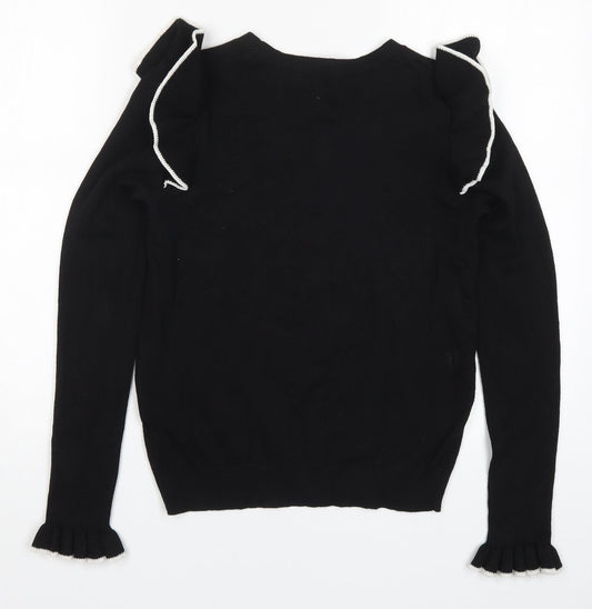 Womens UK Size 10 Papaya Black Pullover Jumper