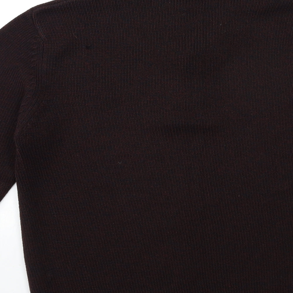 George Mens Brown Knit Pullover Jumper Size S