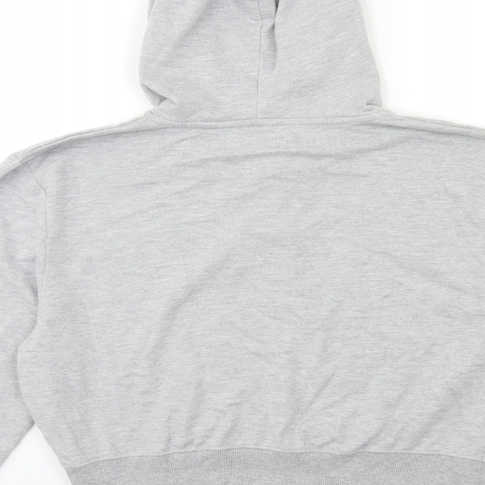 Brand and care label for In the Style women’s grey pullover hoodie, size L