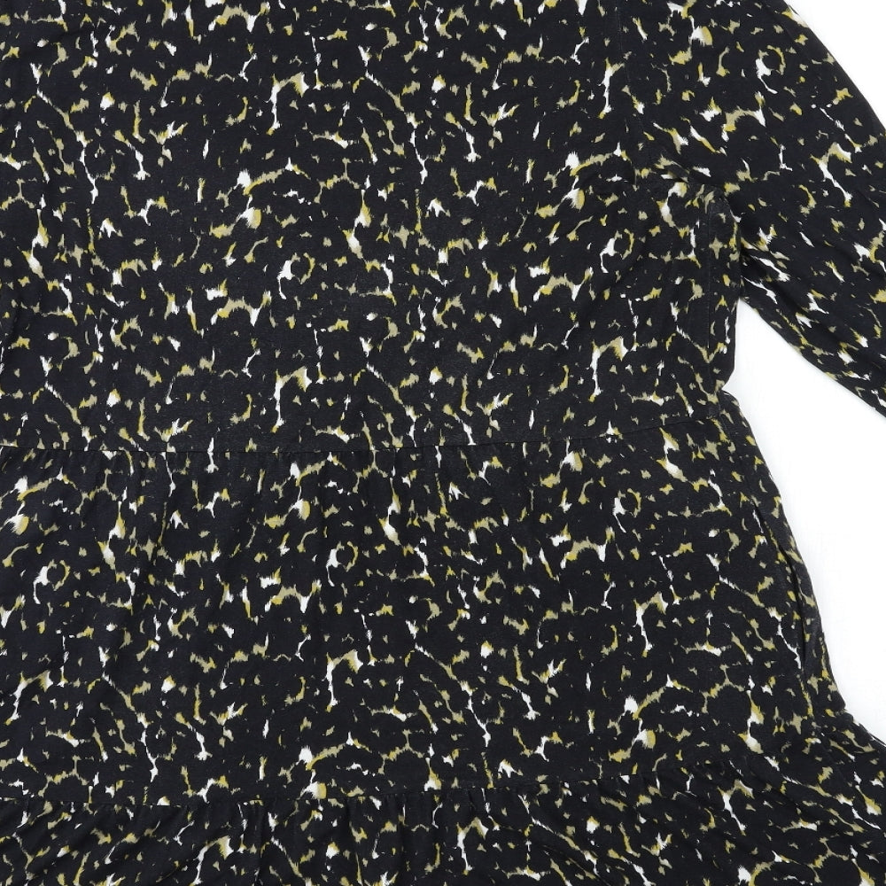 In the Style Womens Black Animal Print Shift Size L