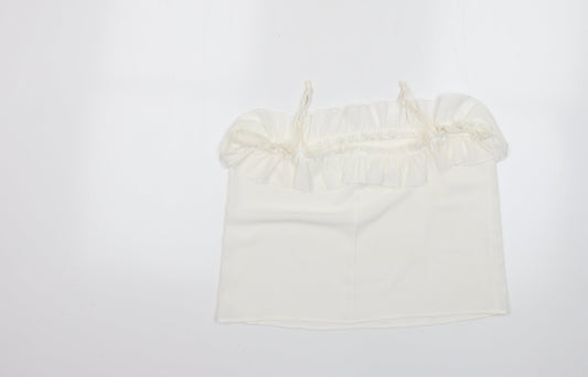 Womens UK Size S Mango White Basic Blouse
