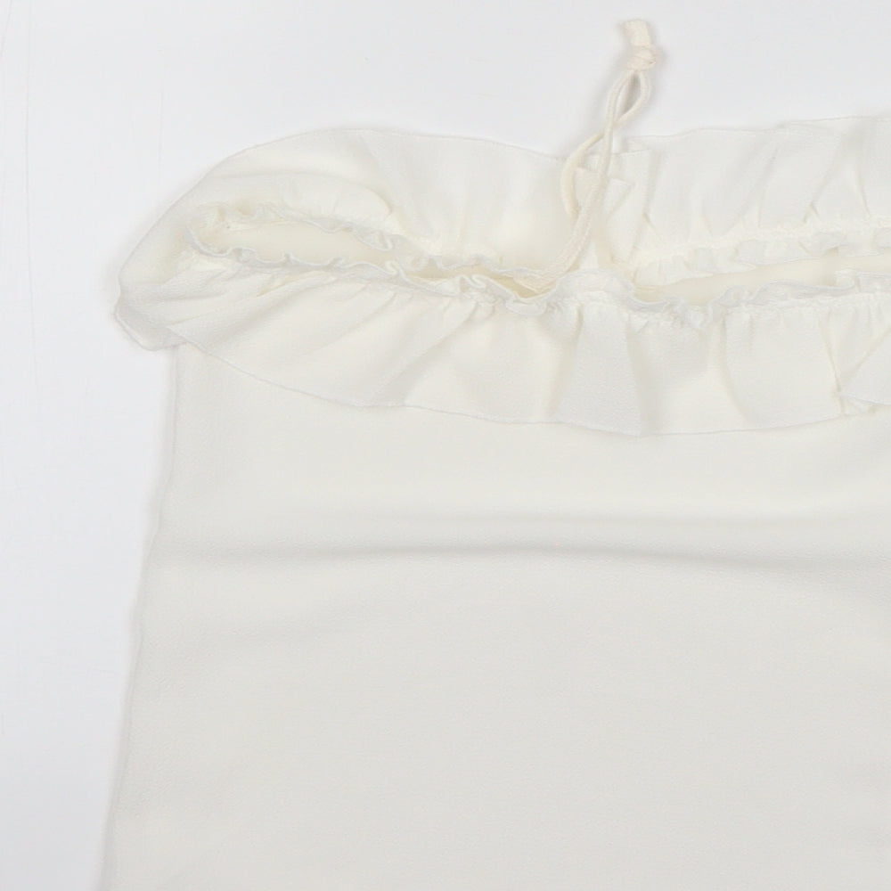 Womens UK Size S Mango White Basic Blouse