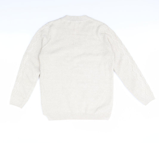 Womens UK Size S Isle Beige Pullover Jumper