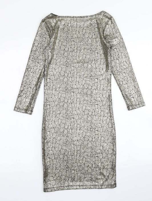Topshop Womens Gold Bodycon Size 6
