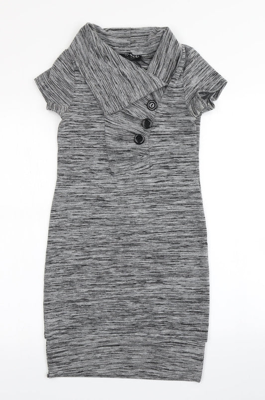 Additional front view of Select women’s grey bodycon, size UK 6