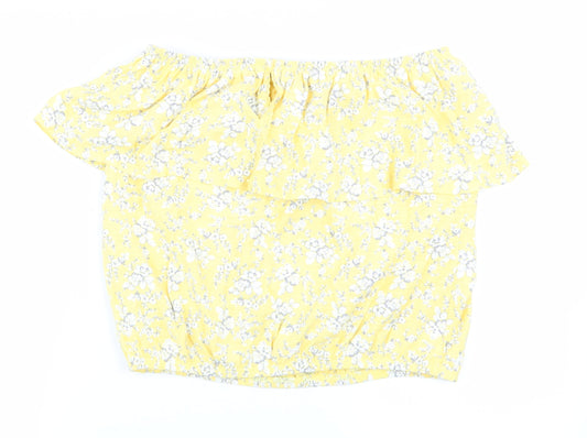 Womens UK Size 10 NEXT Yellow Basic Blouse