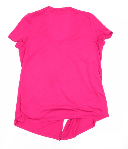 Womens UK Size 12 Debenhams Pink Basic T-Shirt