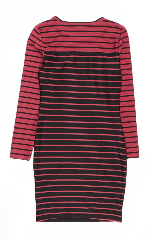 H&M Womens Multicoloured Striped Fit & Flare Size 8