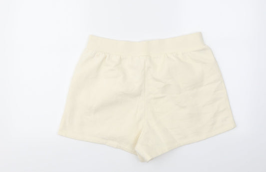 H&M Womens Ivory Cut-Off Shorts Size M - stretch waistband