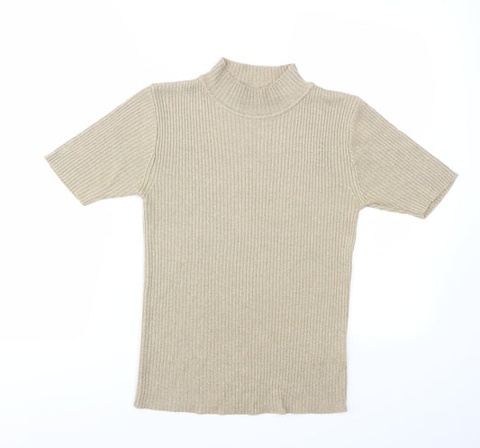 Womens UK Size S Bonmarché Gold Basic T-Shirt