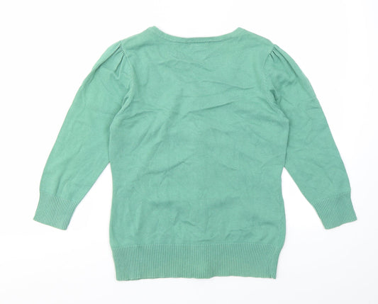 F&F Womens Green Pullover Jumper Size 10