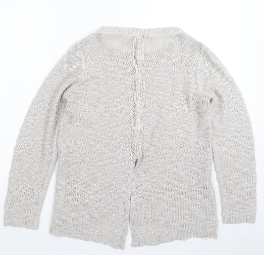 Womens UK Size 14 Peacocks Silver Pullover Jumper