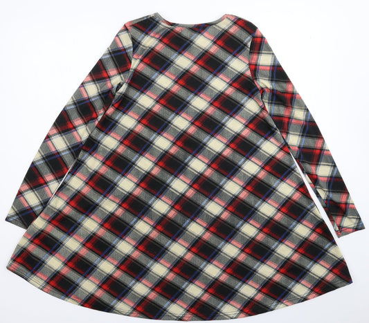 Glamorous Womens Multicoloured Check A-Line Size 8