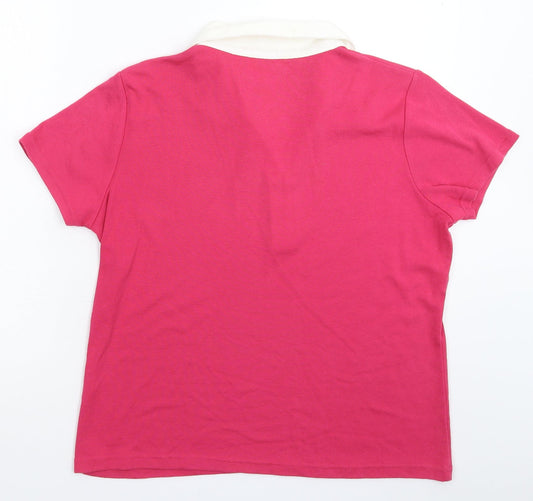Bonmarché Womens Pink Basic Polo Size L