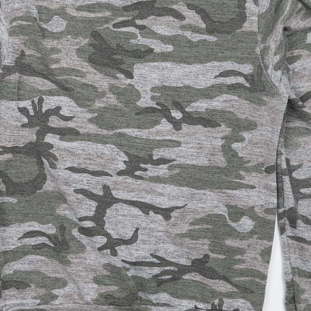DX London Womens Grey Camouflage Knit Pullover Jumper Size L