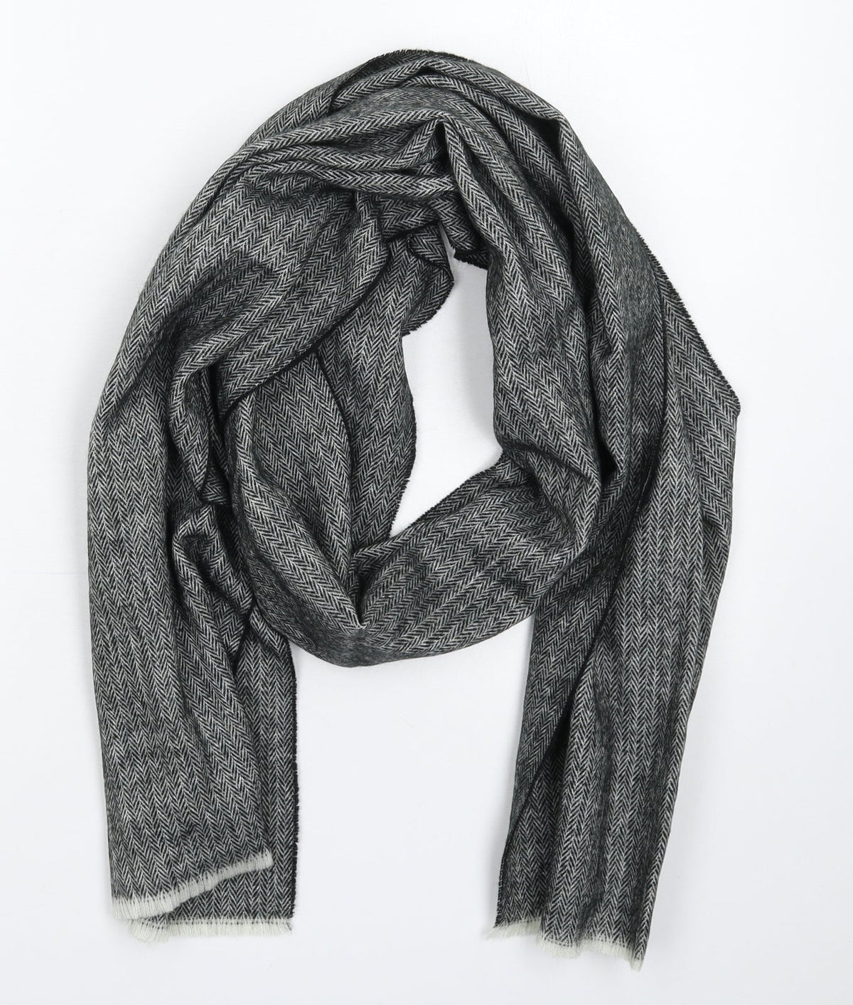 Front view of Burton men’s grey knit scarf one size
