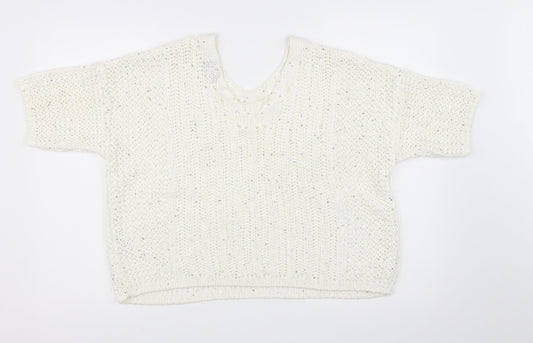 Womens UK Size M NEXT White Pullover Jumper