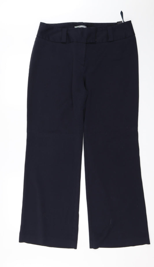 Womens UK Size 14 Marks and Spencer Regular Fit Blue Trousers