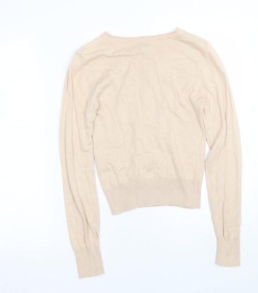 Womens UK Size 8 Untold Beige Cardigan Jumper