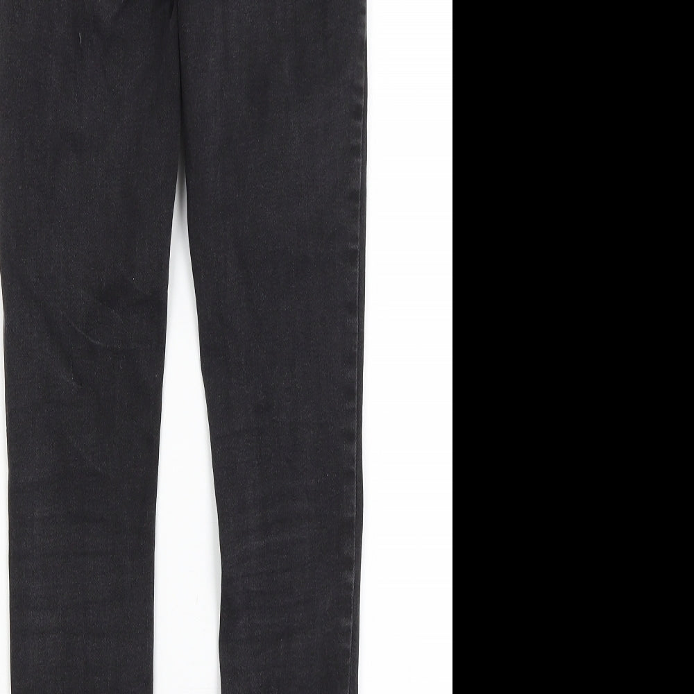 Brand and care label for Denim Co women’s black skinny jeans, size UK 6, 27-inch leg