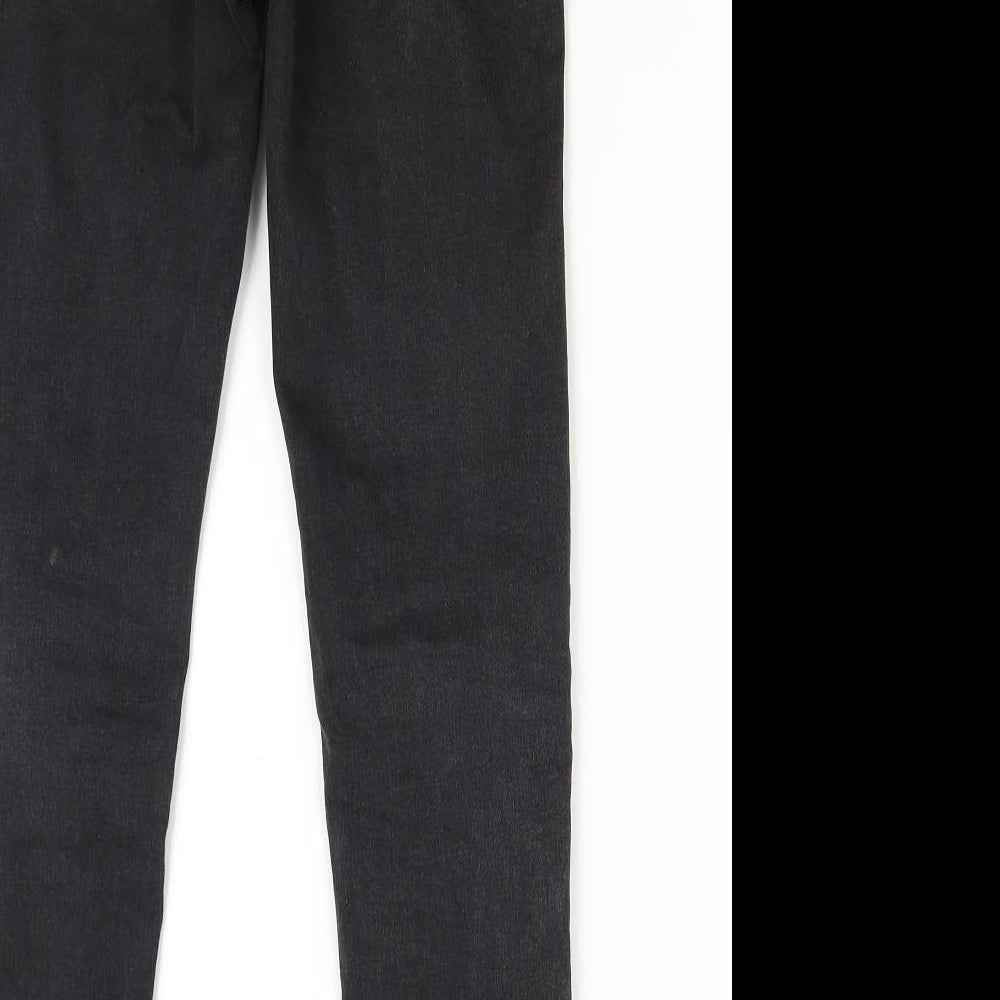 Brand and care label for Primark women’s black denim skinny jeans, size UK 28, 29-inch leg