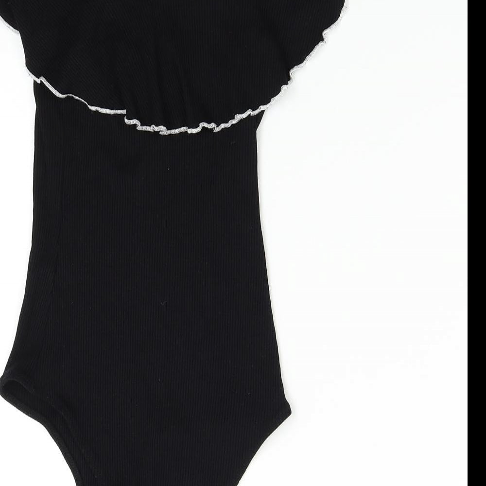 Bershka Womens Black Bodysuit One-Piece Size S