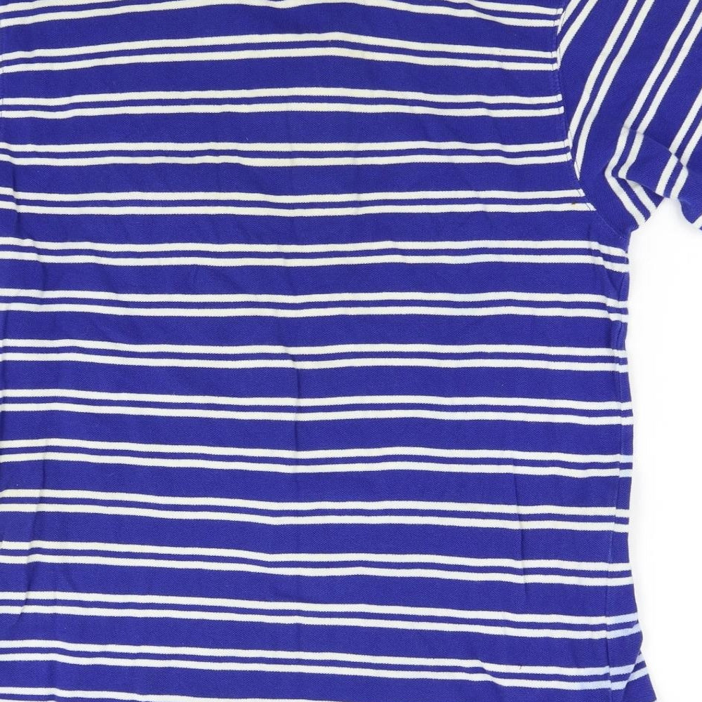 Eddie Bauer Mens Blue Striped Polo Size M