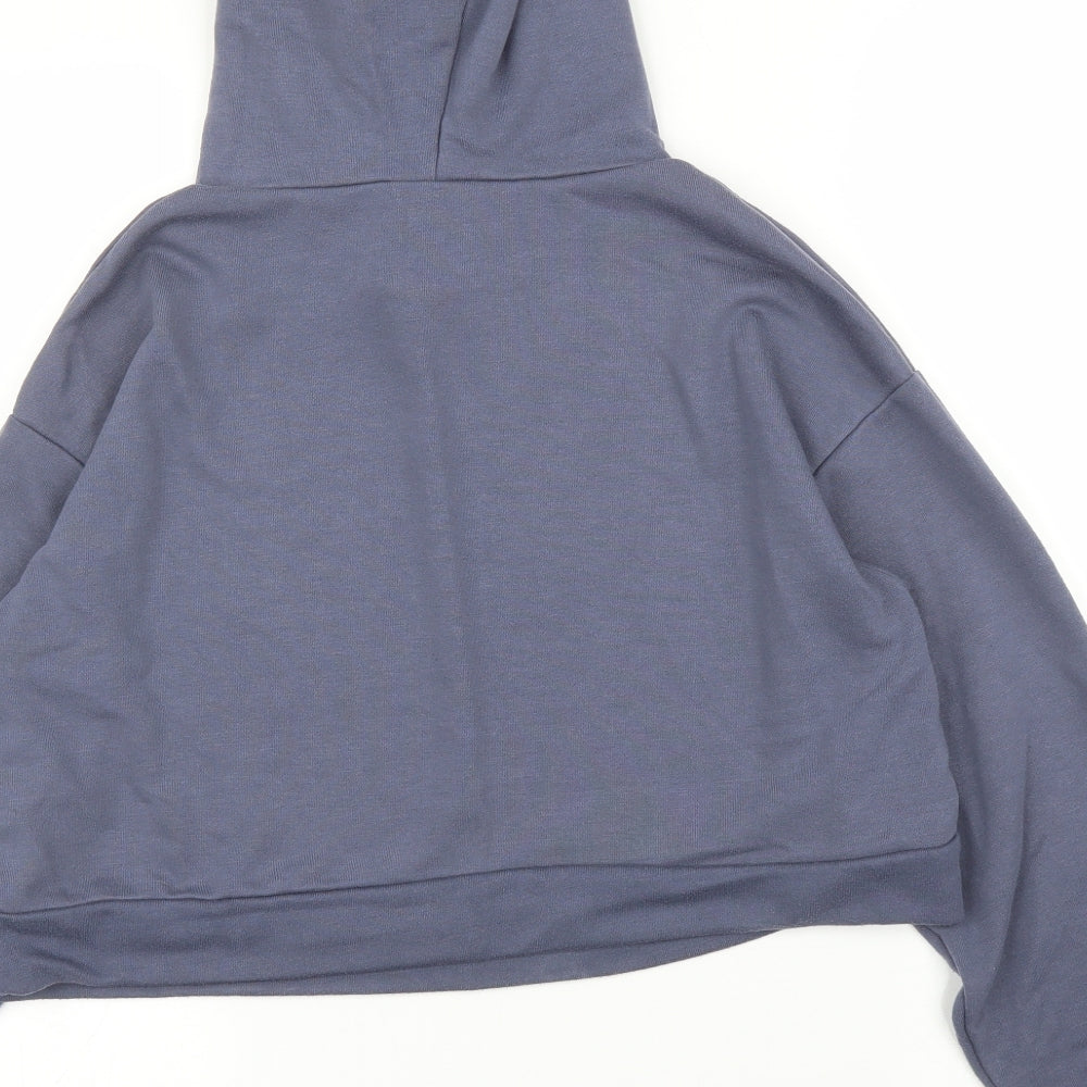 Brand and care label for Jeff & Co women’s blue pullover hoodie, size UK 8
