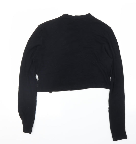 Womens UK Size 16 ASOS Black Cropped Blouse