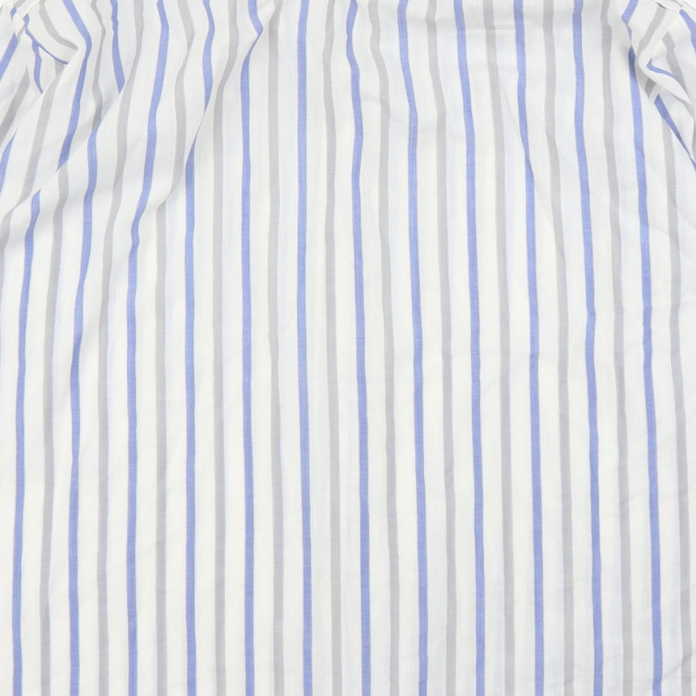 Mens UK Size L Peter England White Button-Up Long Sleeve Casual Shirt