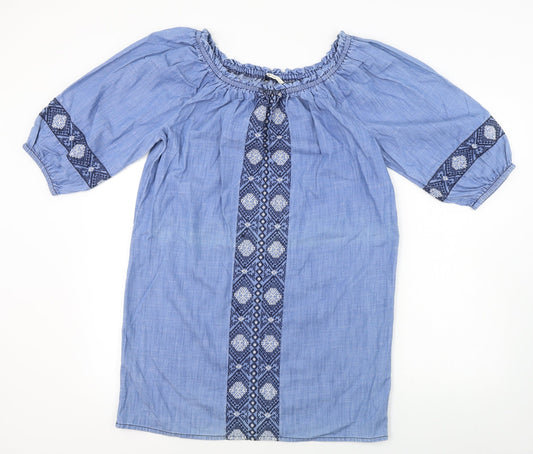 Additional front view of Tu women’s blue a-line, size UK 10