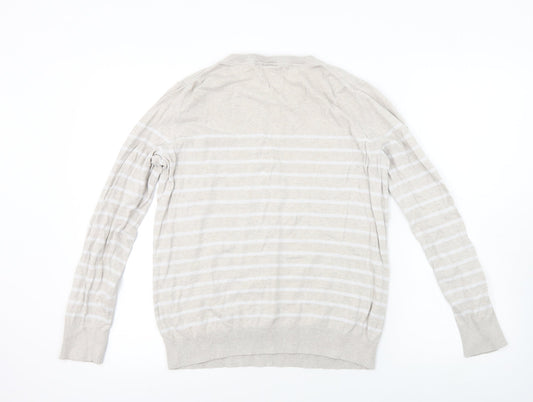 Gap Mens Beige Striped Pullover Jumper Size M