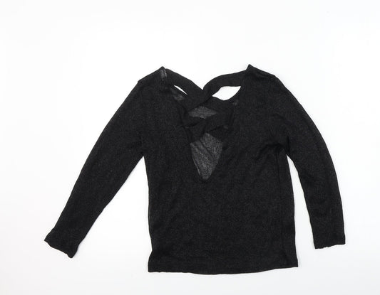 Womens UK Size XS H&M Black Basic T-Shirt