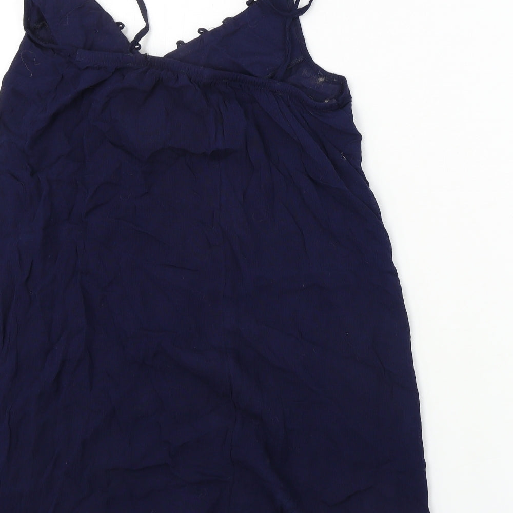 George Womens Blue Paisley Basic Tank Size 8