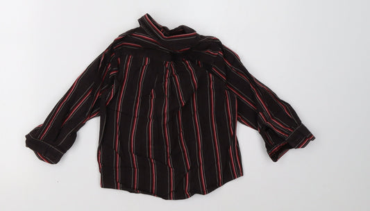 Back view of Adams boys’ red striped basic button-up, size 2-3, years