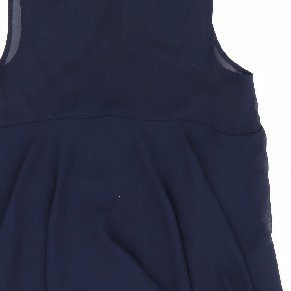 Womens UK Size 10 Atmosphere Blue Basic Button-Up