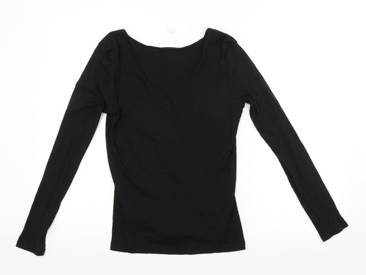 Womens UK Size L H&M Black Basic Blouse