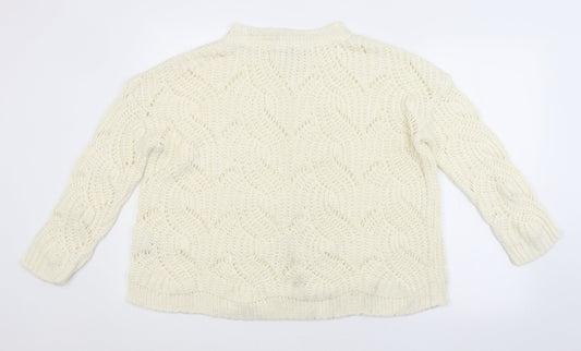 Womens UK Size 10 Miss Selfridge White Pullover Jumper