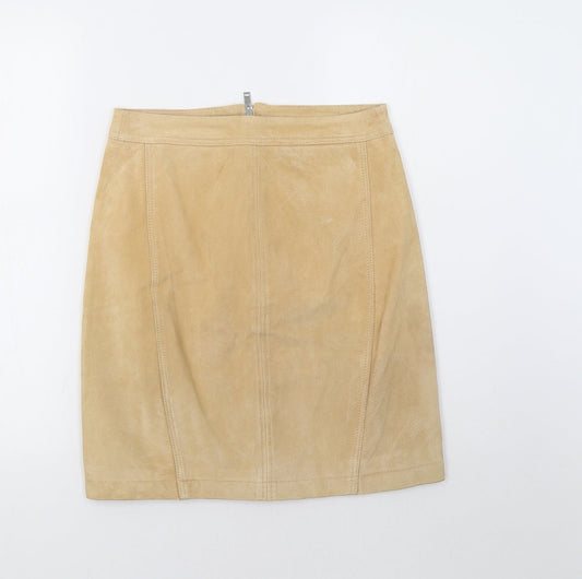 Back view of Mango women’s beige mini skirt, size S