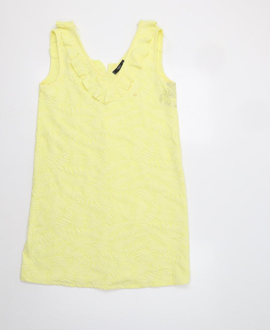 Additional front view of Mango women’s yellow floral a-line, size S