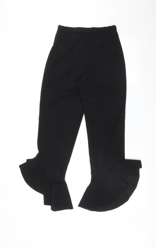 Quiz Womens Black Trousers Size 6 L26 in