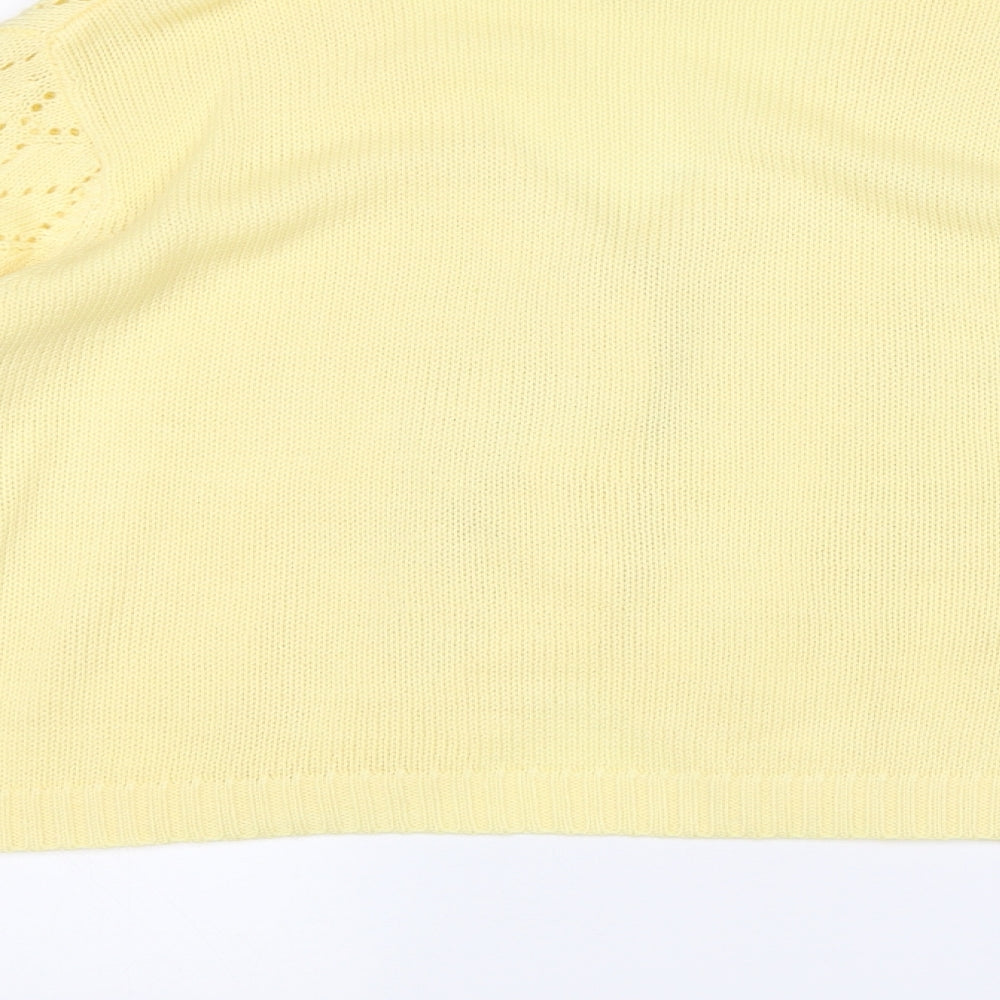 Womens UK Size 16 Being casual Yellow Cardigan Jumper