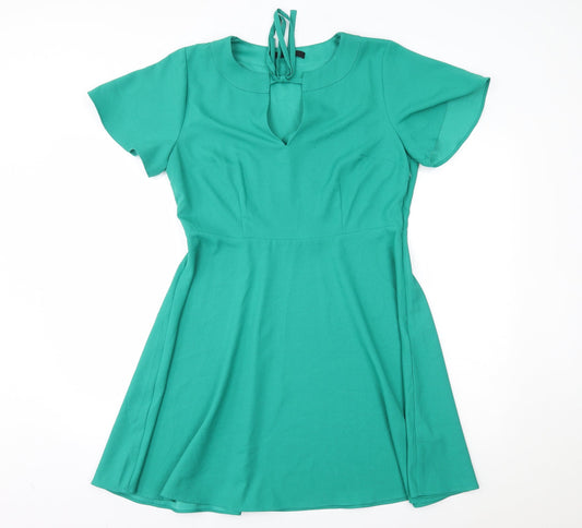 Additional front view of Very women’s green a-line, size UK 14