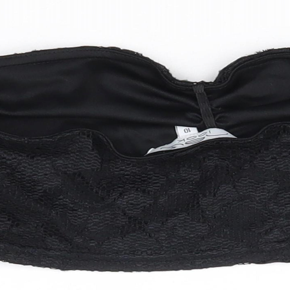Womens UK Size 10 New Look Black Cropped Tank